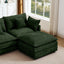 LLappuil Modular Sectional Sofa, Sectional Couch with Movable Ottoman, Chenille 4 Seat Cloud Sofa Couch for Living Room Green