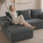 LLappuil 95" Sectional Sofa, Modular Sectional Couch with Right Chaise, Cup Holders, Side Pocket, Corduroy Boneless Sofa Couch for Living Room