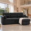 LLappuil 83" Sectional Sofa, Compact Sectional Couch with Reversible Storage Chaise, Breathable Foil Fabric Sofa Couch Convertible Sofa Bed with Cup Holder for Lving Room