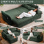 LLappuil Pull Out Sofa Bed Queen Size, 85" Loveseat Sofa with Movable Ottoman, USB Charging Port, Corduroy Sofa Couch Convertible Sofa Bed for Living Room Green