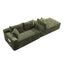 LLappuil Sectional Sofa, 106" U Shaped Modular Sectional Couch with Left Chaise, Cloud Courduroy Sofa Couch with Movable Ottoman for Living Room Green