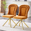 LLappuil Dining Chair Set of 2, 2 Piece Upholstered Accent Chairs for Dining Room, Living Room Orange