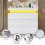 LLappuil TV Stand with Drawers, 6 Drawer Dresser for Bedroom, Chest of Drawers with LED Light White