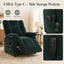 LLappuil Recliner Chair, Power Zero Gravity Chenille Reclining Sofa Chair, Electric Adjustable 90‑160° Recliner Reading Chair for Living Room