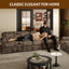 LLappuil 94" 3 Seater Sofa, Chenille 4 Seat Sofa for Living Room, 26.4" Extra Deep Seat Mid Century Sofa Black