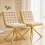 LLappuil Dining Chair Set of 2, 2 Piece Puffy Bubble Kitchen Dining Chair with with Metal Legs, Tufted Velvet 360° Swivel Accent Chair for Dining Room, Kitchen, Living Room