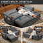 LLappuil 73" Pull Out Sofa Bed Queen Size, Loveseat Sofa Convertible Sleeper Sofa Bed, Corduroy Sofa Couch for Living Room Gray