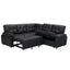 LLappuil 85" x 85" Sectional Sofa, L Shaped Sectional Couch with Pull Out Sofa Bed, Convertible Sofa Bed with Hidden Storage, Foli Fabric 5 Seat Sofa Couch for Living Room