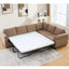 LLappuil Sectional Sofa, Pull Out Sofa Bed Queen Size, 6 Seat Sofa Couch Convertible Sleeper Sofa Bed for Living Room Brown