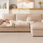 LLappuil Sectional Sofa, Cloud Sectional Couch with Movable Ottoman, 4 Seat Chenille Sofa Couch for Living Room Brown
