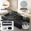 LLappuil King Size Convertible Sofa Bed, 87" DIY Chenille Sofa Couch with Deep Seat for Living Room Dark Gray