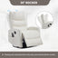 LLappuil Recliner Chair, 360° Swivel Massage Recliner Chair with Heat, Nursery Glider Rocker Faux Leather Recliner Chair for Living Room Beige
