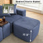 LLappuil Modular Sectional Sofa, 138" Oversized Sectional Couch Wiht USB & Wireless Charge, 6 Seat Corduroy Sofa Couch with Coffee Table Board for Living Room Blue