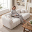 LLappuil 98" Cloud Couch, Oversized Boneless Compressed Sofa, Corduroy 3 Seater Sofa Couch with Bubble Channel Tufted for Living Room, No Assembly Required