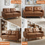 LLappuil 65" Loveseat Sofa, Love Seat Small Sofa Couch for Living Room, Bedroom, Compact Space, Foil Fabric Brown