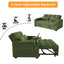 LLappuil 65" Pull Out Sofa Bed, Corduroy Sofa Couch Covertible Sofa Bed, Loveseat Sofa for Living Room Green