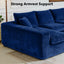 LLappuil 130" Sectional Sofa, U Shaped Modular Sectioanl Couch with Chaise, Boneless Corduroy Cloud Sofa Couch for Living Room, No Assembly Compression Sofa Blue