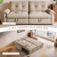 LLappuil 77" Pull Out Sofa Bed Queen Size, Loveseat Sofa Convertible Sleeper Sofa Bed, Flannelette Fabric Sofa Couch for Living Room Brown