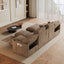 LLappuil 141" Sectional Sofa, Oversized Modular Sectional Couch with Power Electric Recliner, Cloud Sofa Couch with Center Console, USB Charging Ports, Small Tabletop for Living Room