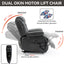 LLappuil Lift Power Recliner Chair, Dual Motor 8-Point Vibration Massage Recliner Chair with Heat, Faux Leather Nursery Glider Rocker Recliner Chair for Living Room, Bedroom Gray