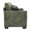 LLappuil 69" Loveseat Sofa, Upholstered Couch with 2 Throw Pillows for Living Room, Foil Fabric Green
