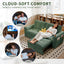 LLappuil 73" Pull Out Sofa Bed Queen Size, Loveseat Sofa Convertible Sleeper Sofa Bed, Corduroy Sofa Couch for Living Room Green