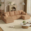 LLappuil 130" Sectional Sofa, U Shaped Modular Sectioanl Couch with Chaise, Boneless Corduroy Sofa Couch for Living Room, No Assembly Compression Sofa Brown