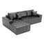 LLappuil 108" Sectional Sofa, Modular Sectional Couch with Right Chaise, Deep Seat Faux Leather Cloud Sofa for Living Room
