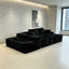 LLappuil 131" Sectional Sofa, U Shaped Sectional Couch with Chaise, Boneless Corduroy Sofa Couch for Living Room Black