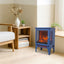 LLappuil 18" Electric Fireplace, Freestanding Electric Fireplace Stove Heater with 3D Flame Effect for 800 Sq. Ft, 1400W /700W heat/ 5000 BTU Blue