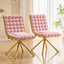 LLappuil Dining Chair Set of 2, 2 Piece Puffy Bubble Kitchen Dining Chair with with Metal Legs, Tufted Velvet 360° Swivel Accent Chair for Dining Room, Kitchen, Living Room