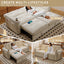 LLappuil 73" Pull Out Sofa Bed Queen Size, Loveseat Sofa Convertible Sleeper Sofa Bed, Corduroy Sofa Couch for Living Room Beige