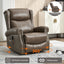 LLappuil Recliner Chair, 360° Swivel Massage Recliner Chair with Heat, Genuine Leather Nursery Glider Rocker Manual Recliner Chair with Side Pockets for Living Room, Bedroom Gray