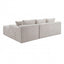 LLappuil Sectional Sofa, 94.5" U Shaped Modular Sectional Couch with Left Chaise, Cloud Courduroy Sofa Couch with Movable Ottoman for Living Room White