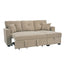 LLappuil 71" Sectional Sofa, Sectional Couch with Pull Out Sofa Bed Twin Size, Convertible Sofa Bed with Storage Chaise for Living Room, Compact Space, Polyester Fabric Camel