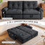 LLappuil 77" Pull Out Sofa Bed Queen Size, Loveseat Sofa Convertible Sleeper Sofa Bed, Flannelette Fabric Sofa Couch for Living Room Gray