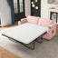 LLappuil 73" Loveseat Sofa, Pull Out Sofa Bed Full Size with 3" Mattress, Corduroy Sofa Couch with USB Ports, Cup Holders, Phone Holder Convertible Sofa Bed for Living Room Pink