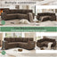 LLappuil 76" x 76" Sectional Sofa, Sectional Couch with Pull Out Sofa Bed Twin Size, 4 Seat Sofa Couch with Cup Holders & Side Pocket Convertible Sofa Bed for Living Room, Polyester Brown