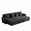 LLappuil 107" Sectional Sofa, U Shaped Sectional Couch with Storage Chaise, Pull Out Sofa Bed Convertible Sofa Bed, Corduroy Sofa Couch with USB Charging Port, Cup Holder for Living Room Black