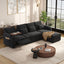 LLappuil 108" Sectional Sofa, Oversized Sectional Couch with Pull Out Sofa Bed, Chenille Sofa Couch Convertible Sofa Bed with Recliner Chair, Small Tabletop, Storage Chaise for Living Room
