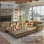 LLappuil Sectional Sofa Couch, Oversized Chenille Sofa with Pull Out Sofa Bed for Living Room Camel