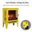LLappuil 18" Electric Fireplace, Freestanding Electric Fireplace Stove Heater with 3D Flame Effect for 800 Sq. Ft, 1400W /700W heat/ 5000 BTU Yellow