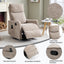 LLappuil Recliner Chair, 360° Swivel Massage Recliner Chair with Heat, Nursery Glider Rocker Recliner Chair for Living Room, Bedroom, Chenille Khaki