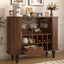 LLappuil 39" Wine Bar Cabinet, Coffee Bar Cabinet with 6 Wine Racks, 3 Glass Holders, 4 Hidden Storage Space