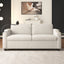 LLappuil 73" Loveseat Sofa, Pull Out Sofa Bed Full Size with 3" Mattress, Corduroy Sofa Couch with USB Ports, Cup Holders, Phone Holder Convertible Sofa Bed for Living Room Beige