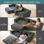 LLappuil Modular Sectional Sofa, Oversized Floor Sofa Convertible Sleeper Sofa Bed King Size, Velvet 3 Seater Sofa with Movable Ottoman for Living Room