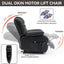 LLappuil Lift Power Recliner Chair, Dual Motor 8-Point Vibration Massage Recliner Chair with Heat, Genuine Leather Nursery Glider Rocker Recliner Chair for Living Room, Bedroom Black
