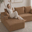 LLappuil 95" Sectional Sofa, Modular Sectional Couch with Right Chaise, Cup Holders, Side Pocket, Corduroy Boneless Sofa Couch for Living Room