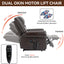 LLappuil Lift Power Recliner Chair, Dual Motor Massage Recliner Chair with Heat, Genuine Leather Nursery Glider Rocker Recliner Chair for Living Room, Bedroom Brown