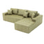 LLappuil 108" Sectional Sofa, Modular Sectional Couch with Left Chaise, Deep Seat Faux Leather Cloud Sofa for Living Room